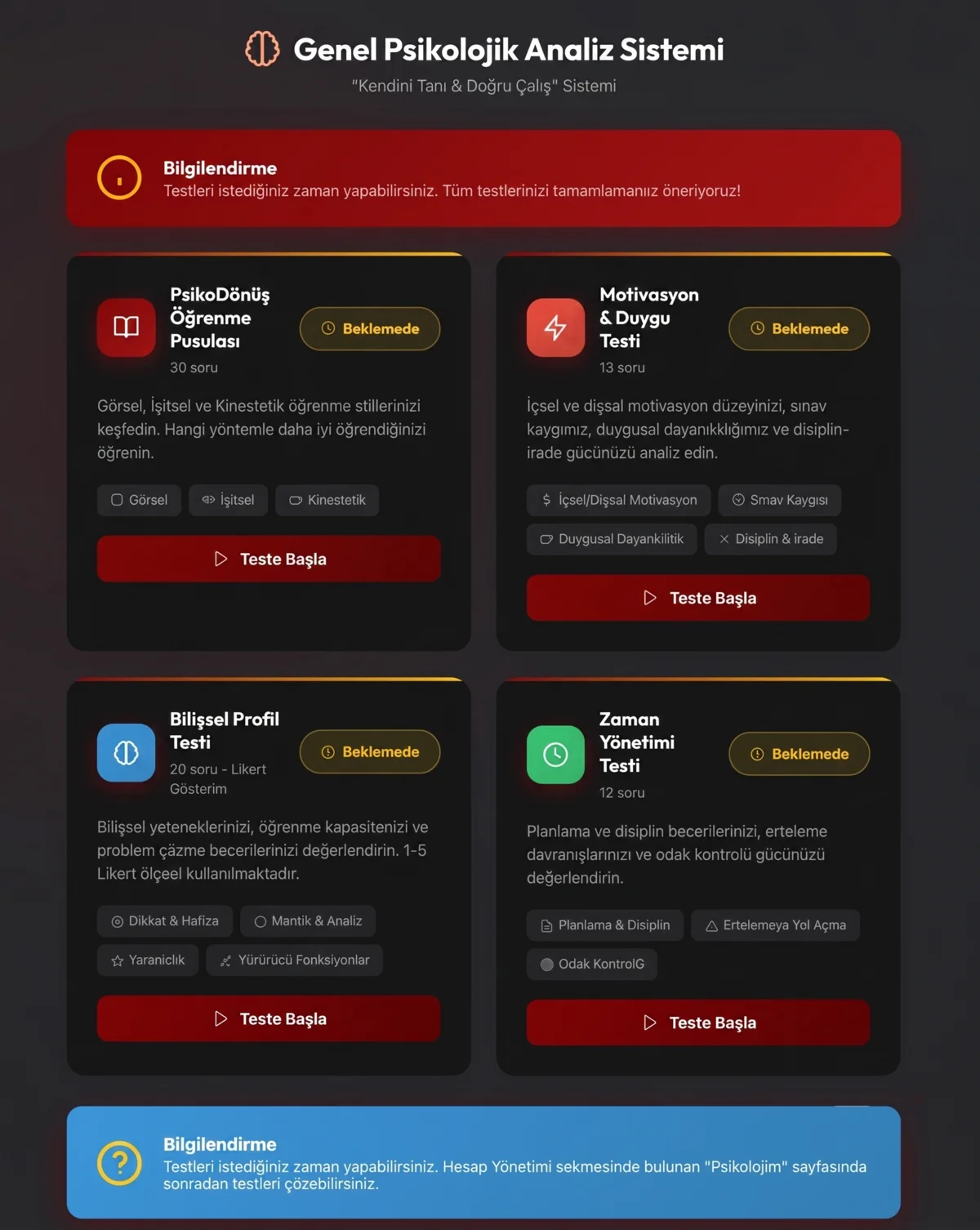 Öğrenme Stilleri Testi